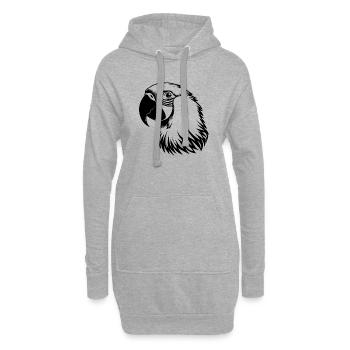 Perroquet oiseau - Sweat-shirt à capuche long Femme - gris chiné - Devant