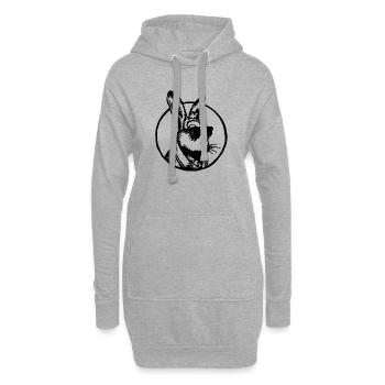 Hase Kaninchen - Hoodie-Kleid - Grau meliert - Vorne