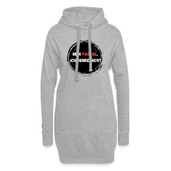 Nein Pascal ich denke nicht I Tiktok Spruch - Hoodie-Kleid - Grau meliert - Vorne