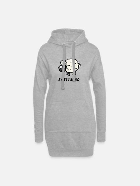 Sheltered sheep - Hoodie Dress - heather grey