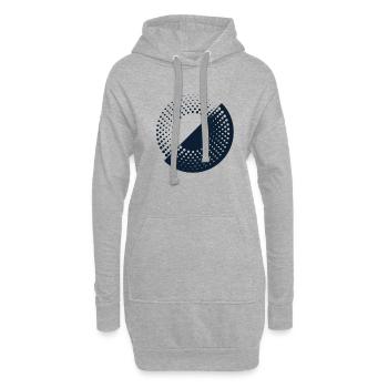 Geometrischer Donut dunkel - Hoodie-Kleid - Grau meliert - Vorne