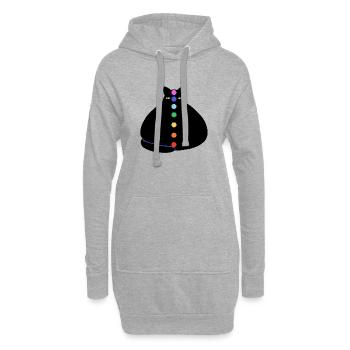 Chat Kra - Sweat-shirt à capuche long Femme - gris chiné - Devant