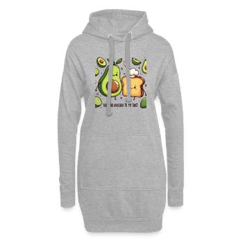 Mignon couple de toasts à l’avocat - Adorable Foodie Love - Sweat-shirt à capuche long Femme - gris chiné - Devant