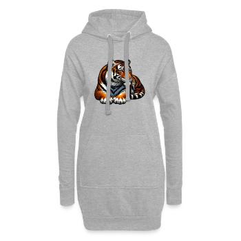 Tiger Raubkatze: Riesenkatze! - Hoodie-Kleid - Grau meliert - Vorne