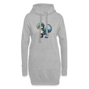 Dinosaure Animal Sauvage - Sweat-shirt à capuche long Femme - gris chiné - Devant