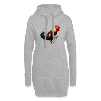 Hahn Henne Hühnerstall - Hoodie-Kleid - Grau meliert - Vorne