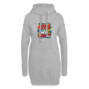 Gym is my therapy - Hoodie Dress - heather grey - Front
