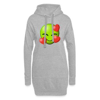 Alien Love Liebe Aliens Heart Herz Außerirdisch I - Hoodie-Kleid - Grau meliert - Vorne