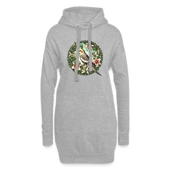 Nymphensittich - Hoodie-Kleid - Grau meliert - Vorne