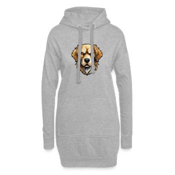 Wilder, wütender Golden Retriever Motivationssport - Hoodie-Kleid - Grau meliert - Vorne
