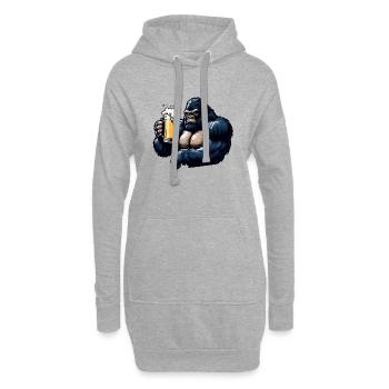 Schimpansen-Bierliebhaber - Hoodie-Kleid - Grau meliert - Vorne