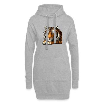 Big Cat Tiger: Meister des Dschungels! - Hoodie-Kleid - Grau meliert - Vorne