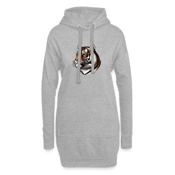 Kopf eines mächtigen und majestätischen Tigers - Hoodie-Kleid - Grau meliert - Vorne
