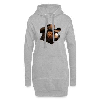 Ours Cherif - Sweat-shirt à capuche long Femme - gris chiné - Devant