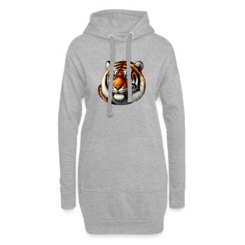 Wildes Tier, Freier Tiger - Hoodie-Kleid - Grau meliert - Vorne