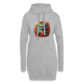 Japanisches Drachenmonster - Hoodie-Kleid - Grau meliert - Vorne