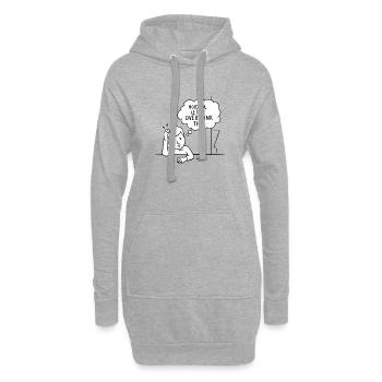 Mode de réflexion excessive activé - Sweat-shirt à capuche long Femme - gris chiné - Devant