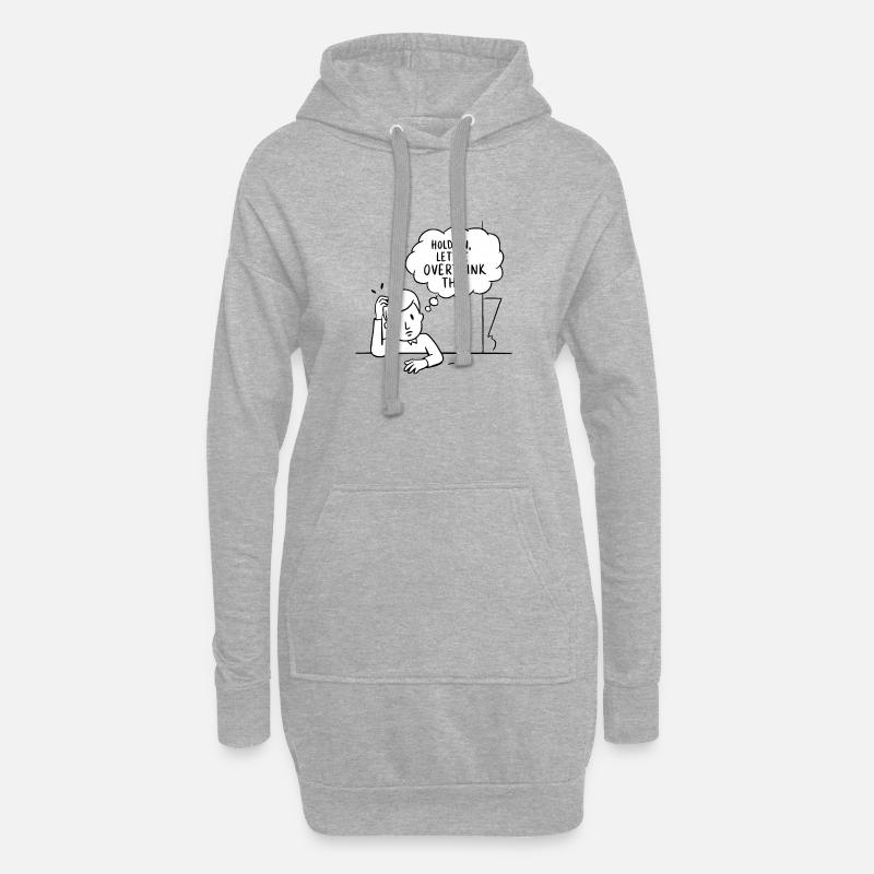 Mode de réflexion excessive activé - Sweat-shirt à capuche long Femme - gris chiné