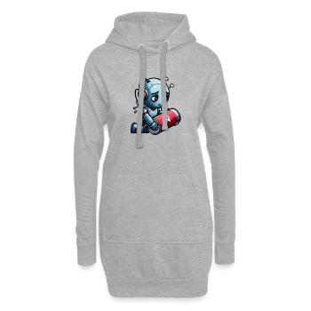 Robot Sans Énergie - Sweat-shirt à capuche long Femme - gris chiné - Devant