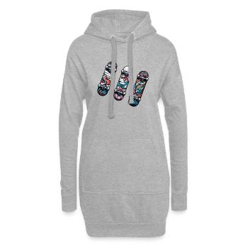 Drei Skateboards, Fun-Trio - Hoodie-Kleid - Grau meliert - Vorne