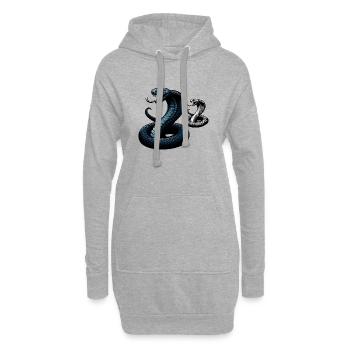 Süße schwarze Mamba Schlange - Hoodie-Kleid - Grau meliert - Vorne