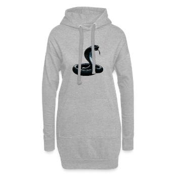 Schwarze Mamba Schlange - Hoodie-Kleid - Grau meliert - Vorne