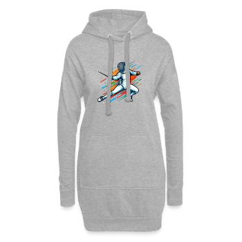 Fechter, Fechter, Noble Sport - Hoodie-Kleid - Grau meliert - Vorne