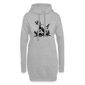 Dinosaurier Dino - Hoodie-Kleid - Grau meliert - Vorne