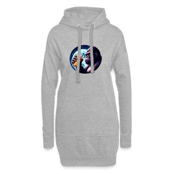 Gros Singe Amateur De Bière - Sweat-shirt à capuche long Femme - gris chiné - Devant