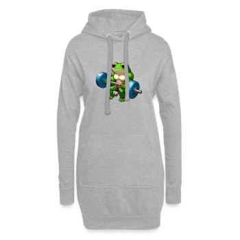 Grenouille Sportive Dynamique - Sweat-shirt à capuche long Femme - gris chiné - Devant