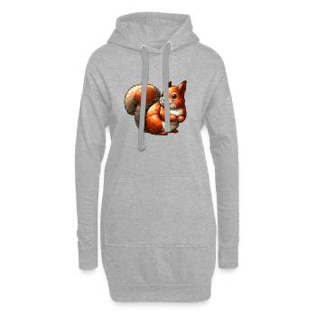 Süßes rotes Eichhörnchen - Hoodie-Kleid - Grau meliert - Vorne