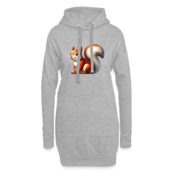 Tierisches Eichhörnchen - Hoodie-Kleid - Grau meliert - Vorne