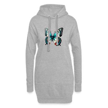 Kawaii Schmetterling - Hoodie-Kleid - Grau meliert - Vorne
