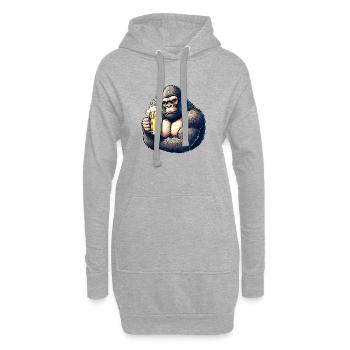 Chimpanzé Bière Festif - Sweat-shirt à capuche long Femme - gris chiné - Devant