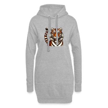 Majestätischer Tiger - Hoodie-Kleid - Grau meliert - Vorne