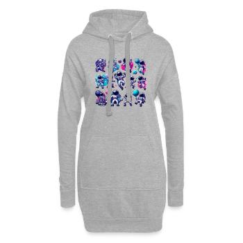 Astronaute Et Planète - Sweat-shirt à capuche long Femme - gris chiné - Devant