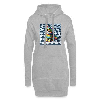 Optical IllusionCat - Hoodie Dress - heather grey - Front