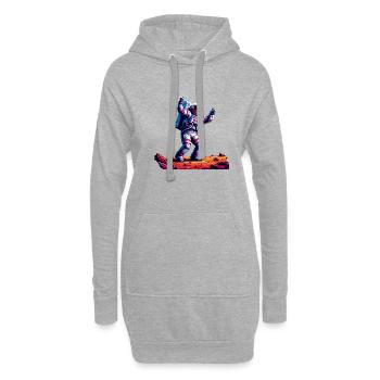 Un Voyage Spatial, Astroanut Lune Planet - Sweat-shirt à capuche long Femme - gris chiné - Devant
