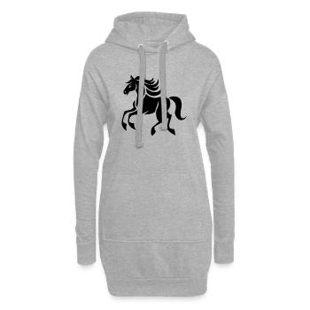 Cheval Équitation Équitation - Sweat-shirt à capuche long Femme - gris chiné - Devant