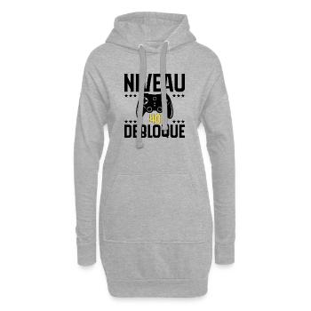 Level 40 freigeschaltet / 40th Anniversary Gamer - Hoodie-Kleid - Grau meliert - Vorne