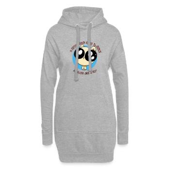 Chaton aux yeux très kawaii - Sweat-shirt à capuche long Femme - gris chiné - Devant