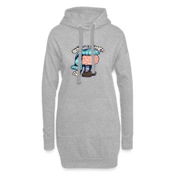 cerveau avec une frange - Sweat-shirt à capuche long Femme - gris chiné - Devant