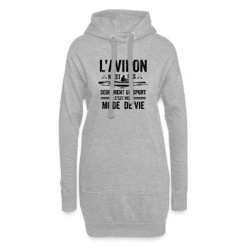L'aviron n'est pas seulement un sport , AViRON - Sweat-shirt à capuche long Femme - gris chiné - Devant
