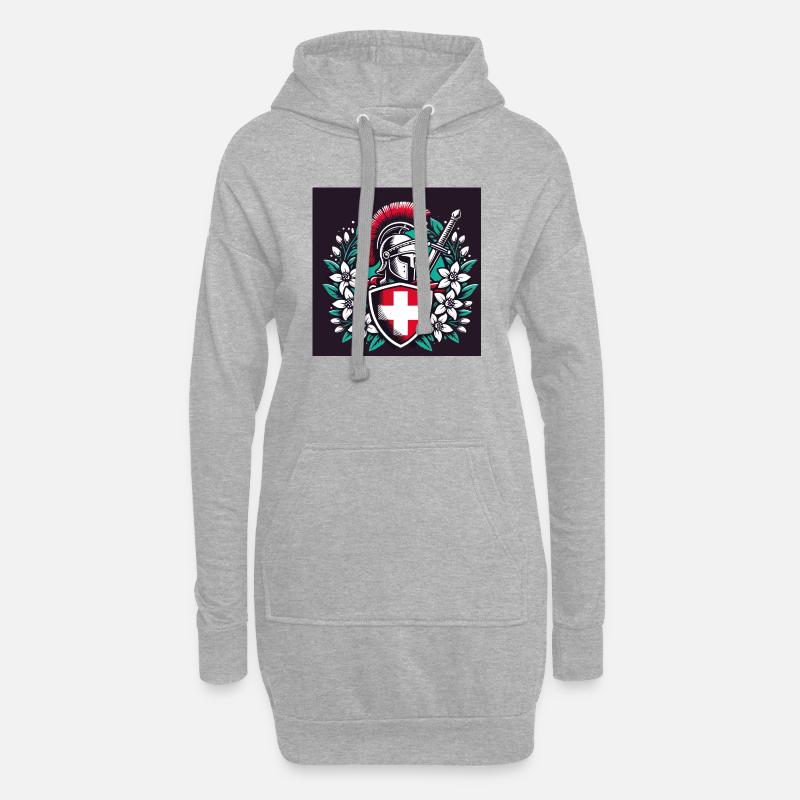 Gladiator Schweiz 5 - Hoodie-Kleid - Grau meliert