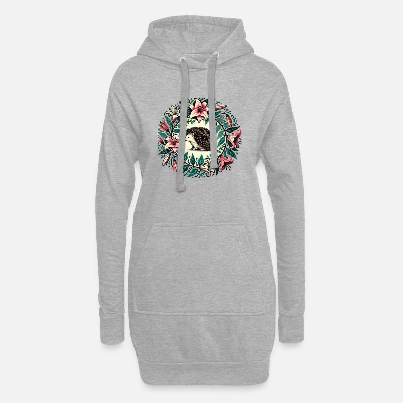 Igel - Hoodie-Kleid - Grau meliert