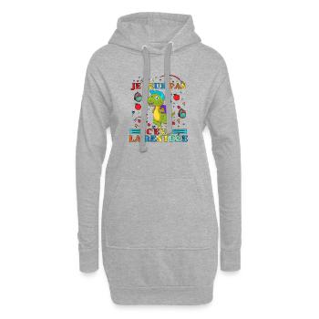 J'Peux Pas C'est la Rentrée Cadeau Rentrée Scolair - Sweat-shirt à capuche long Femme - gris chiné - Devant