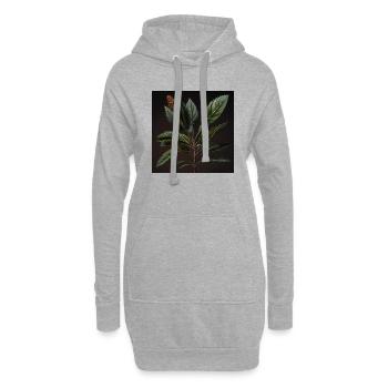 Florale Eleganz - Hoodie-Kleid - Grau meliert - Vorne