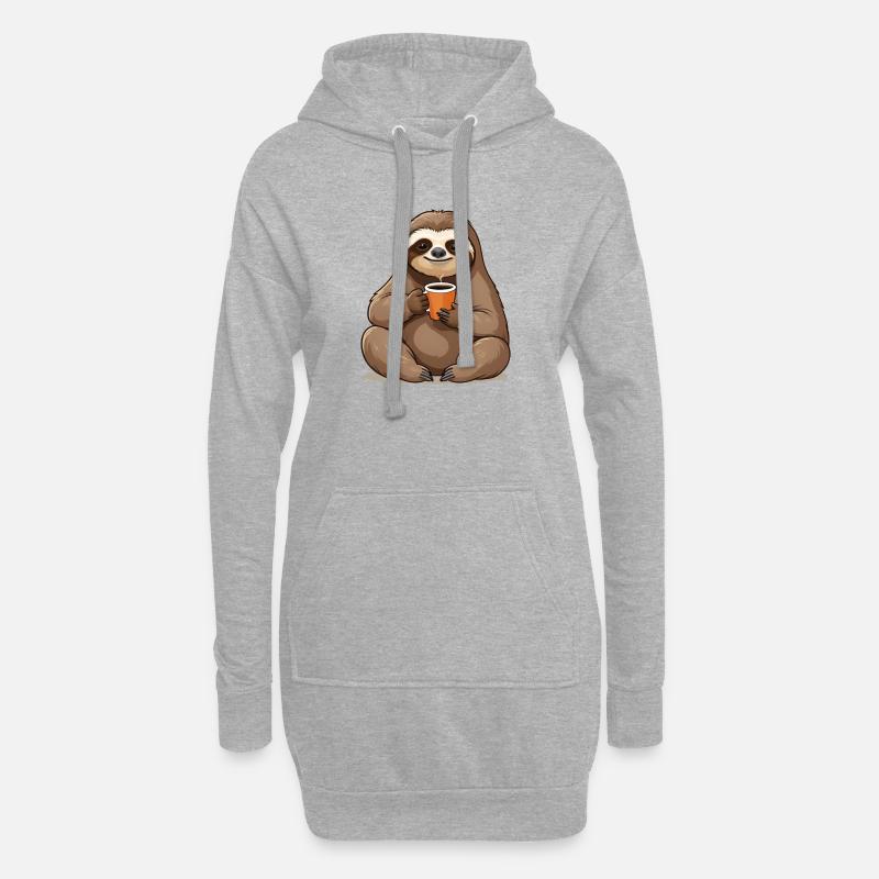 Faultier - Hoodie-Kleid - Grau meliert