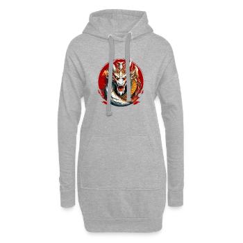 Wilder, wütender Chihuahua, kämpferischer Motivationssport - Hoodie-Kleid - Grau meliert - Vorne