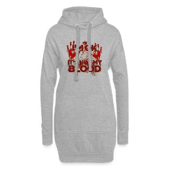 Halloween Heureux Horreur Monstre Sang Effrayant - Sweat-shirt à capuche long Femme - gris chiné - Devant